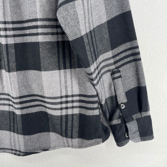 ORVIS Shacket Mens M Heavy Flannel Plaid Double Brushed Shirt Cotton Blend Gray - Picture 11 of 16